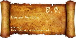 Berze Verita névjegykártya